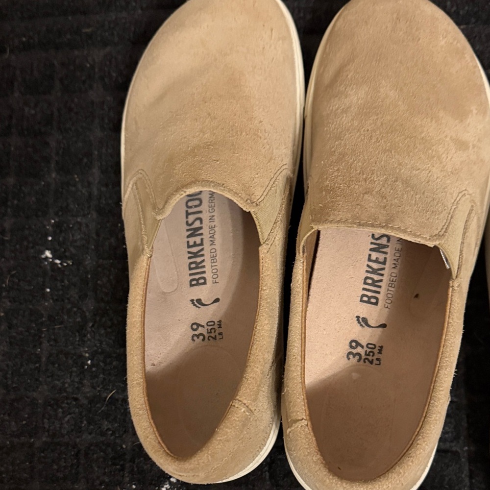 Birkenstock Women’s Slip-On Suede Shoes in Tan